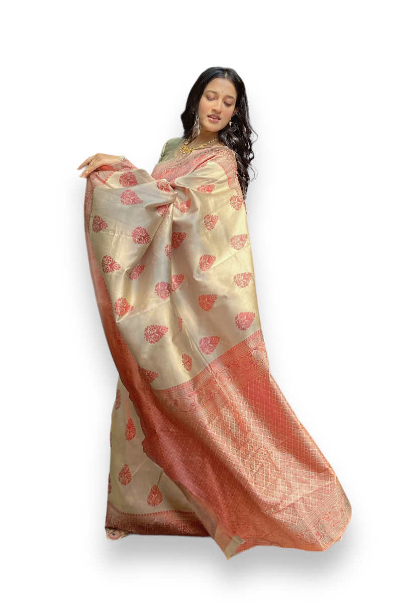 Elegant Jacquard Lichi Saree - 01