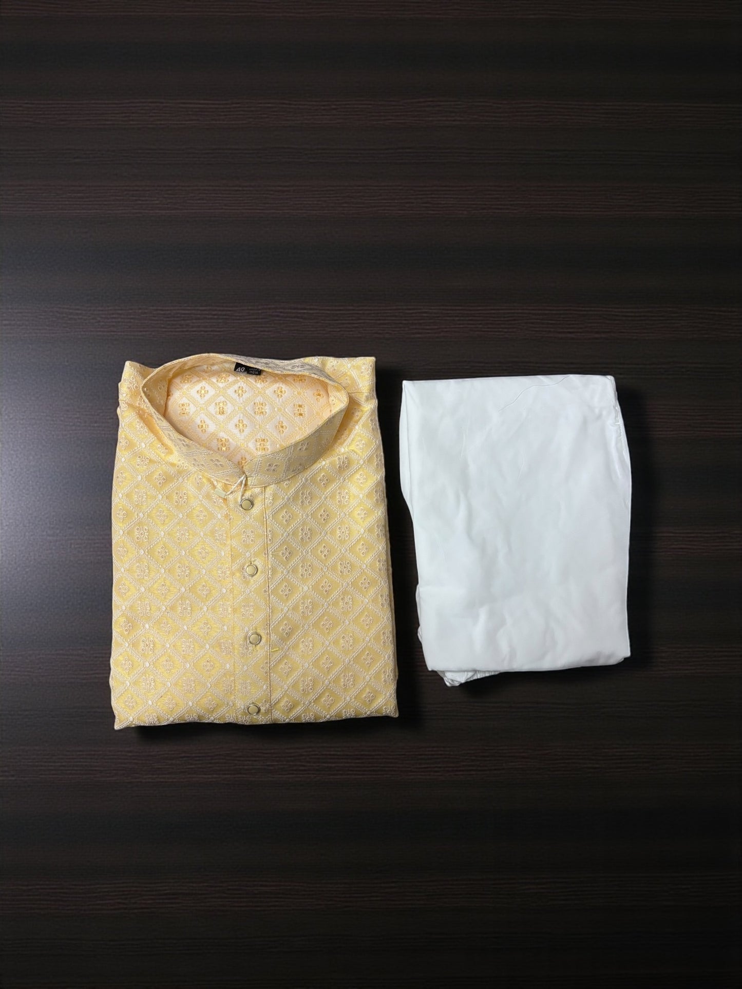 Yellow Traditional Men's Kurta Pajama Set– Cultural Wear for Men, Nov