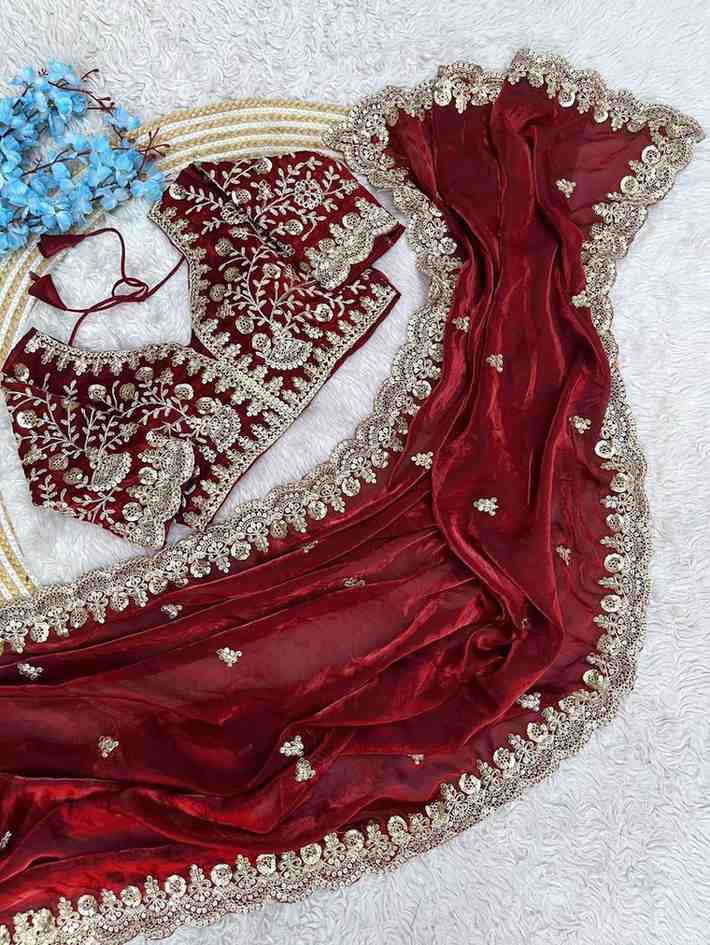 Traditional Saree with Ready Blouse, Cultural Wear for Women