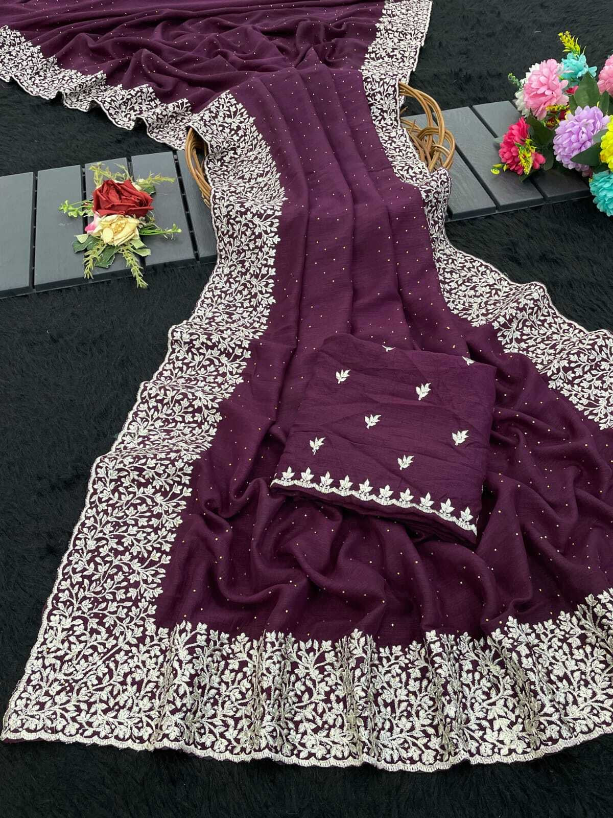 Vichitra Silk Traditional Saree, Cultural Wear for Women