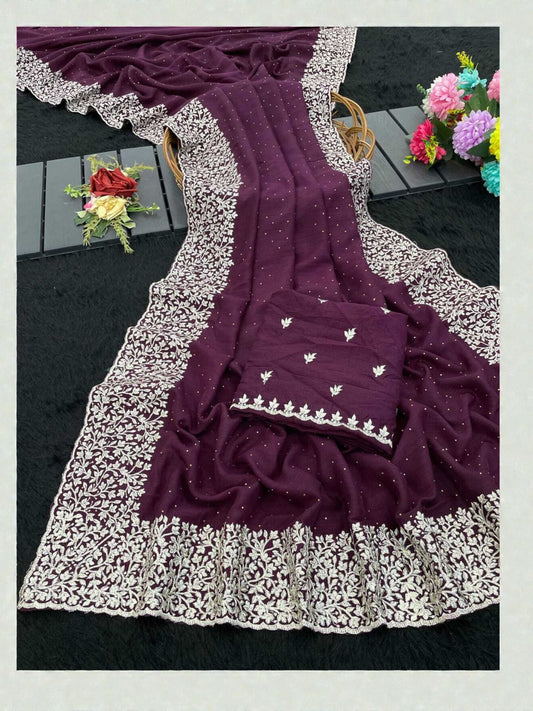 Vichitra Silk Traditional Saree, Cultural Wear for Women