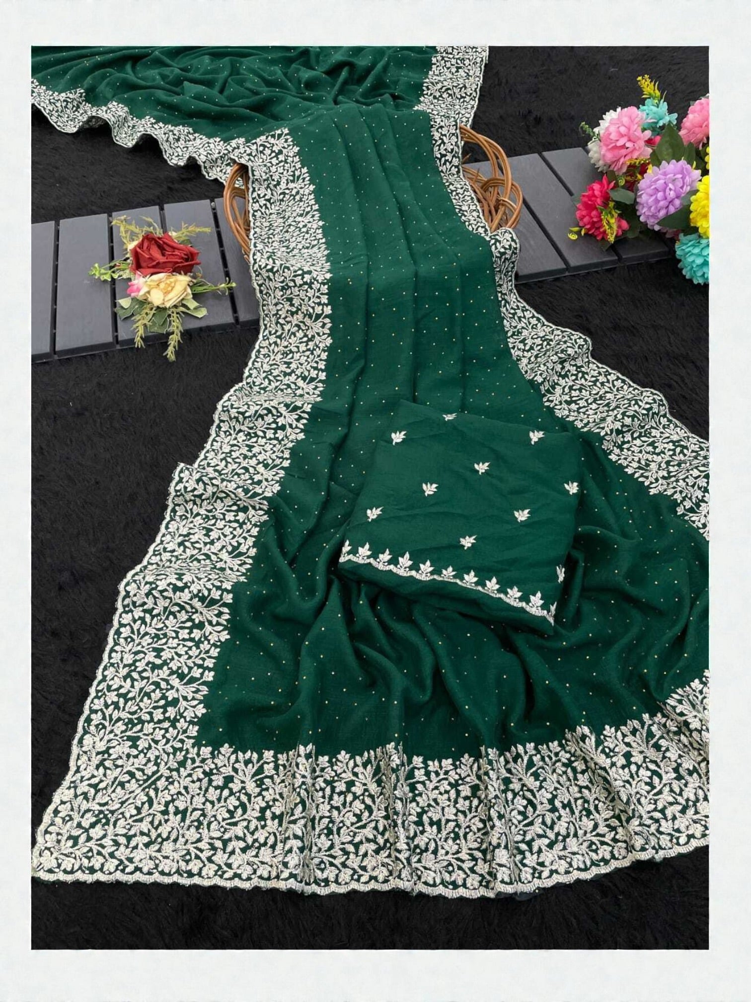 Vichitra Silk Traditional Saree, Cultural Wear for Women