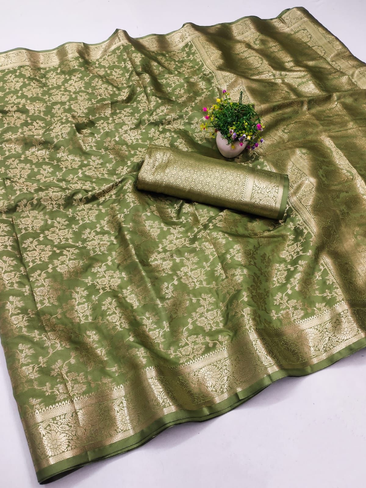 Elegant Mercerised Soft Silk Saree by Saree Ghor Charlotte featuring traditional cultural wear for women.