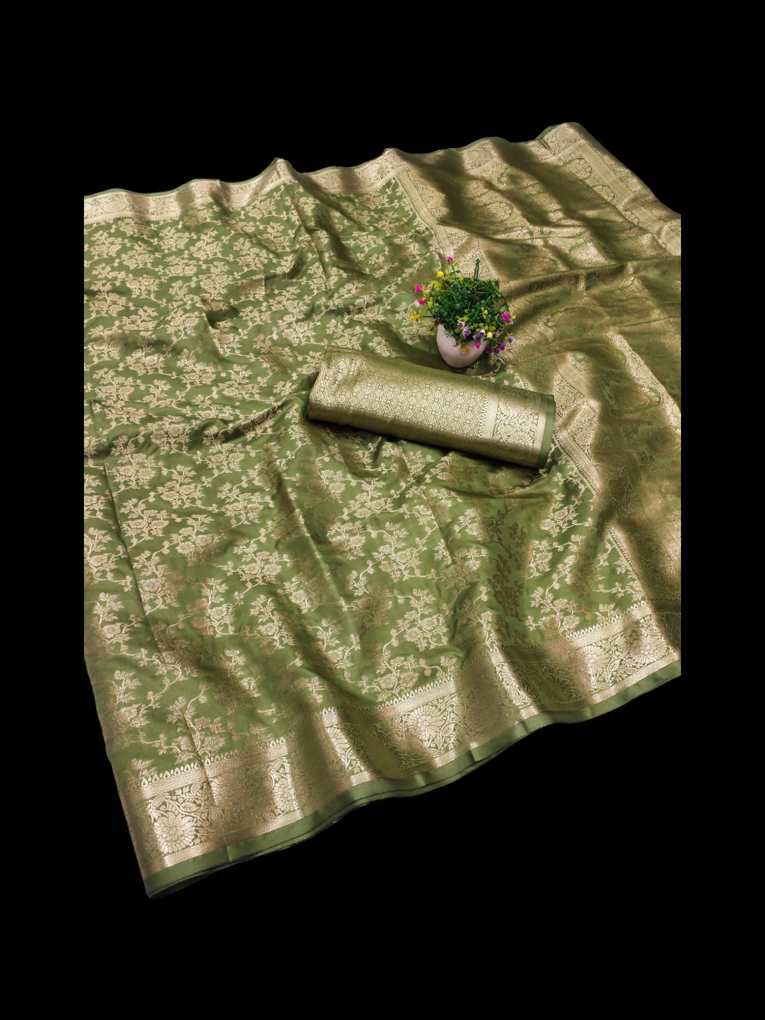 Elegant Mercerised Soft Silk Saree by Saree Ghor Charlotte, traditional cultural wear for women showcasing intricate design and vibrant color.