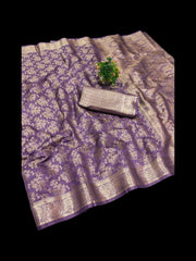 Elegant Mercerised Soft Silk Saree from Saree Ghor Charlotte, featuring traditional cultural wear for women.