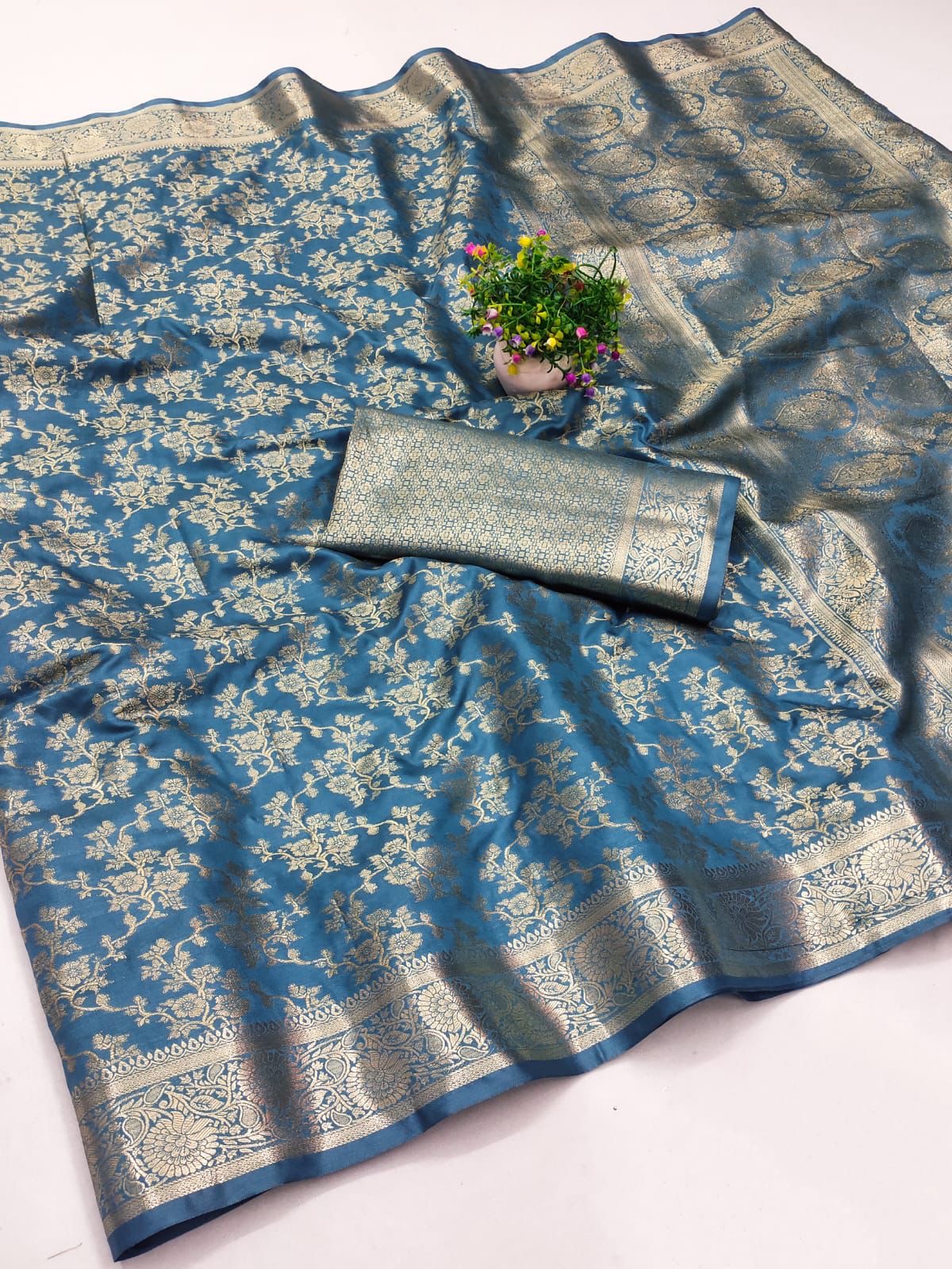 Elegant Mercerised Soft Silk Saree by Saree Ghor Charlotte, showcasing traditional cultural wear for women with intricate silk fabric details.