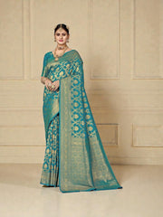 Elegant Katan Silk Saree by Saree Ghor Charlotte, showcasing traditional design and vibrant colors for women's cultural wear.