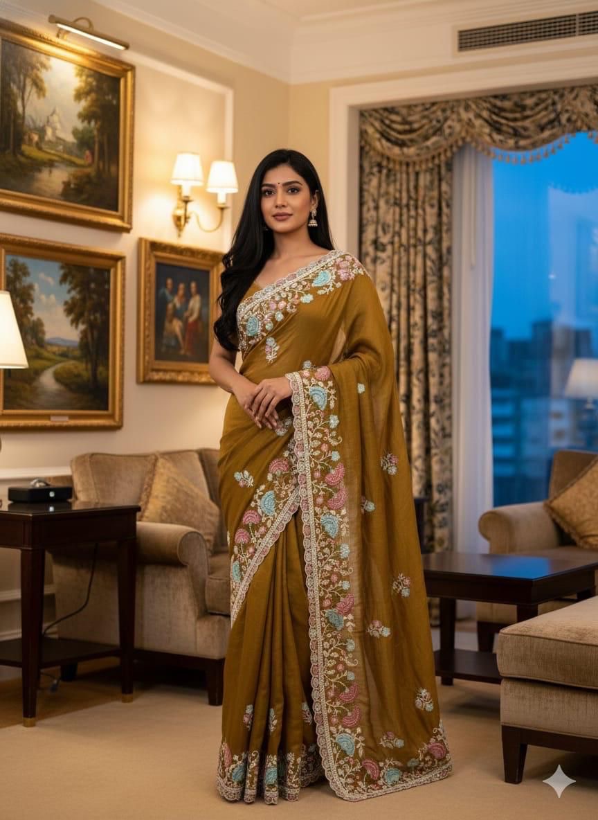 Gold Crush Traditional Saree, Cultural Wear for Women