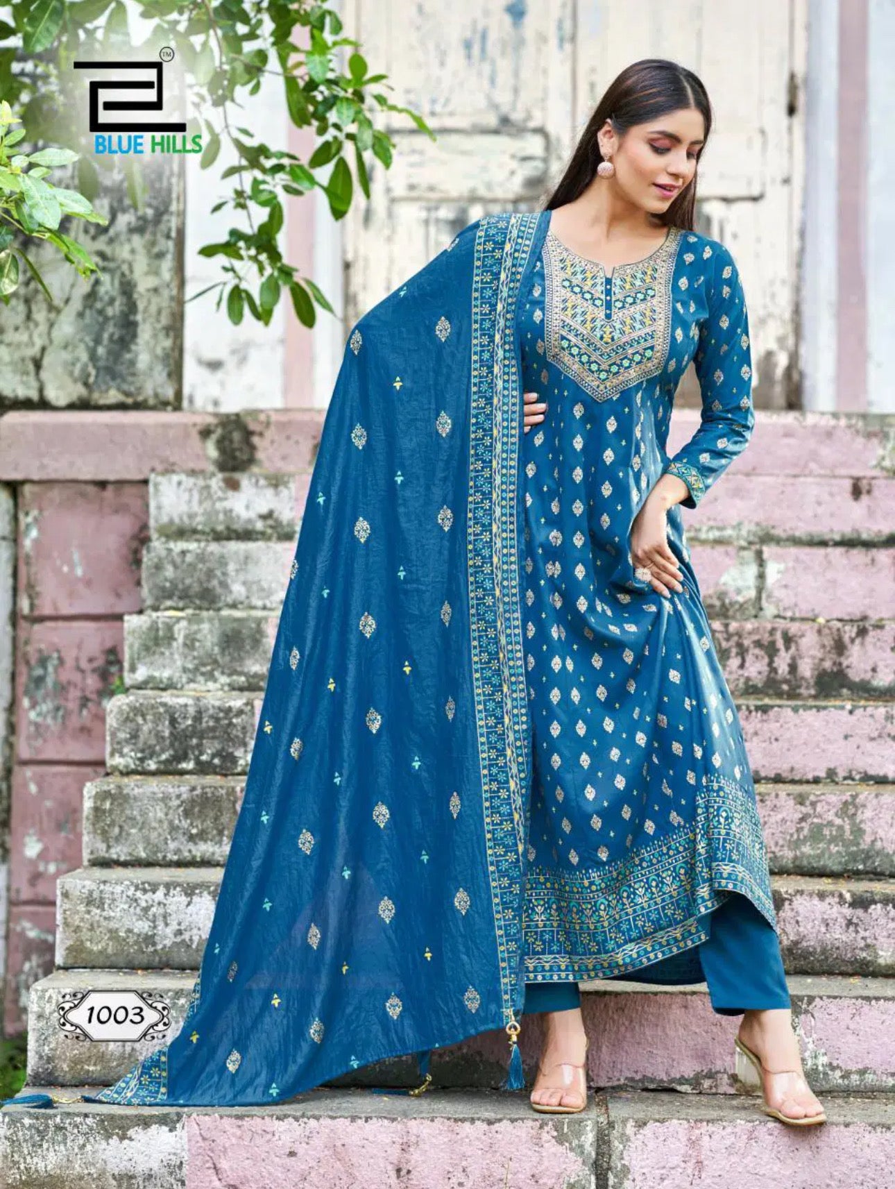 Rayon Dress with Pant and Dupatta – Stylish Ethnic Wear for Women- 04