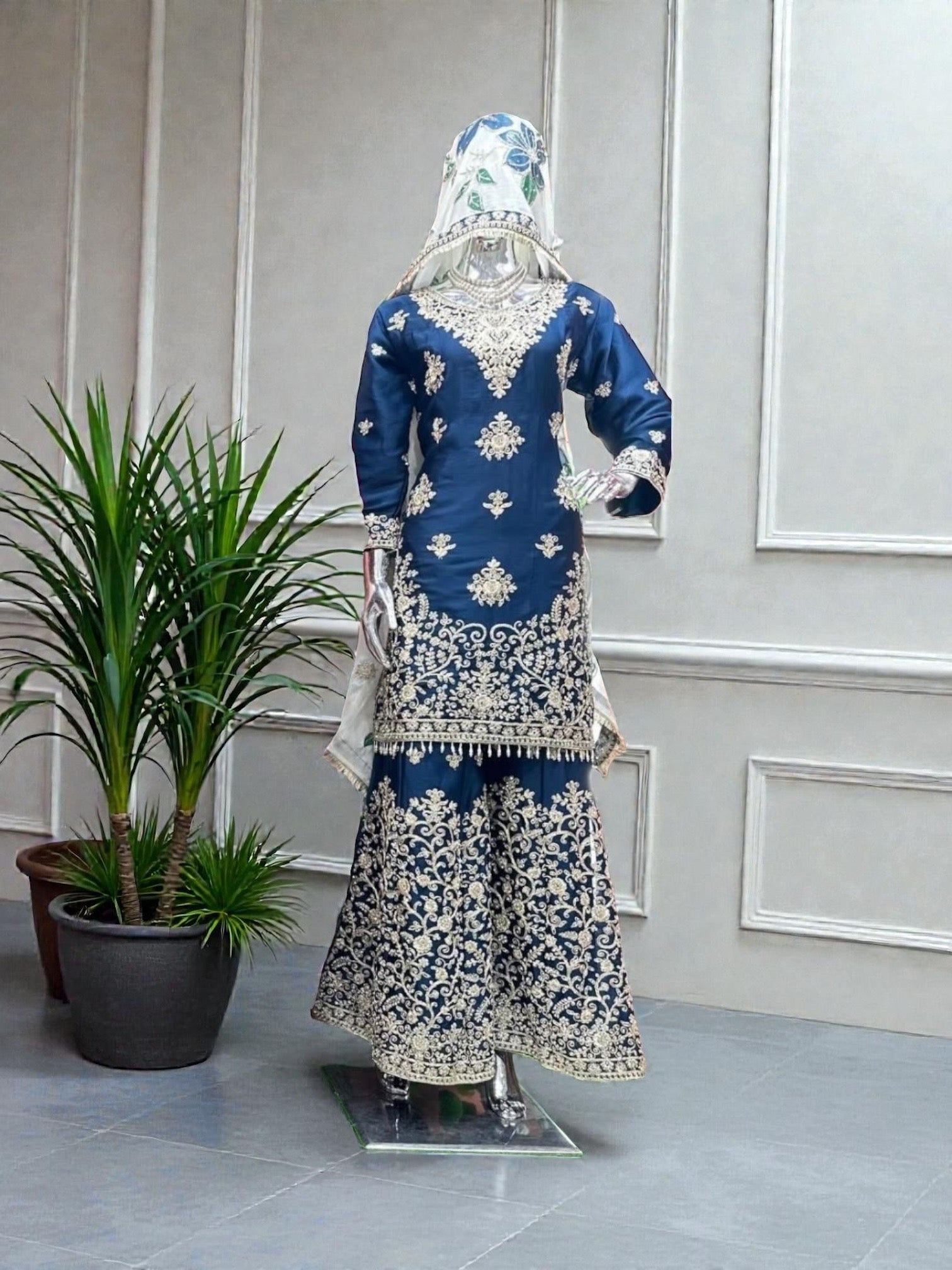 Russian Plazo Dress, Cultural Wear for Women