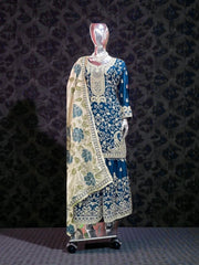 Russian Plazo Dress by Saree Ghor Charlotte featuring traditional salwar kameez style with vibrant cultural patterns for women.