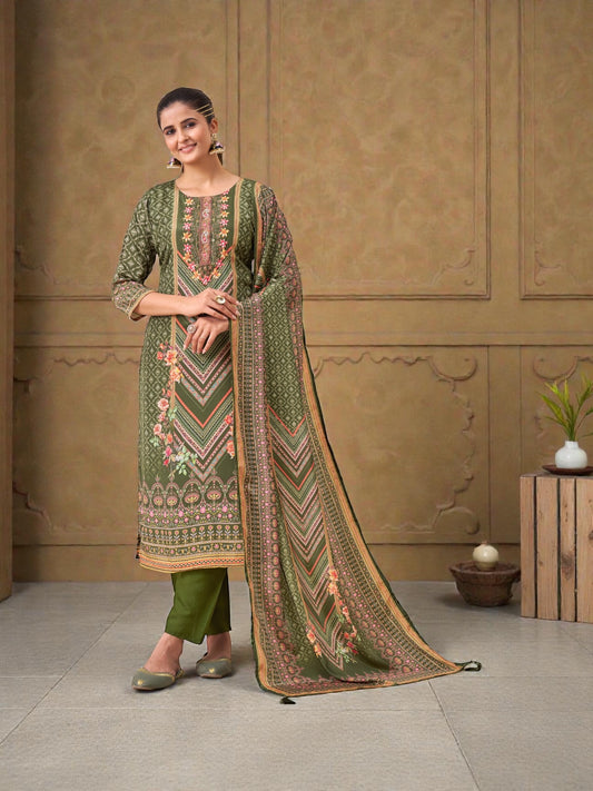 Muslin Digital Print Traditional Salwar Kameez, Cultural Wear for Women