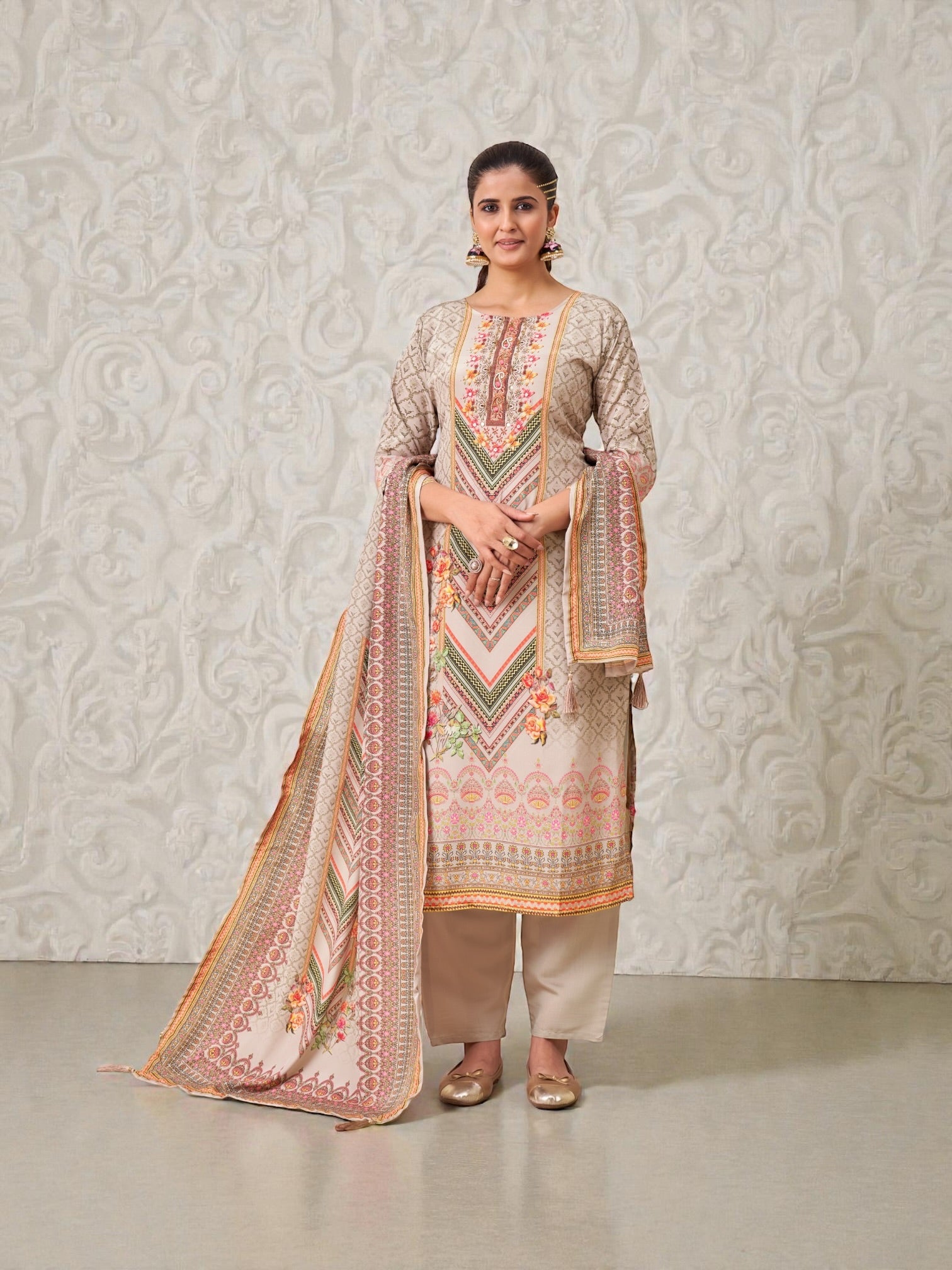 Muslin Digital Print Traditional Salwar Kameez, Cultural Wear for Women
