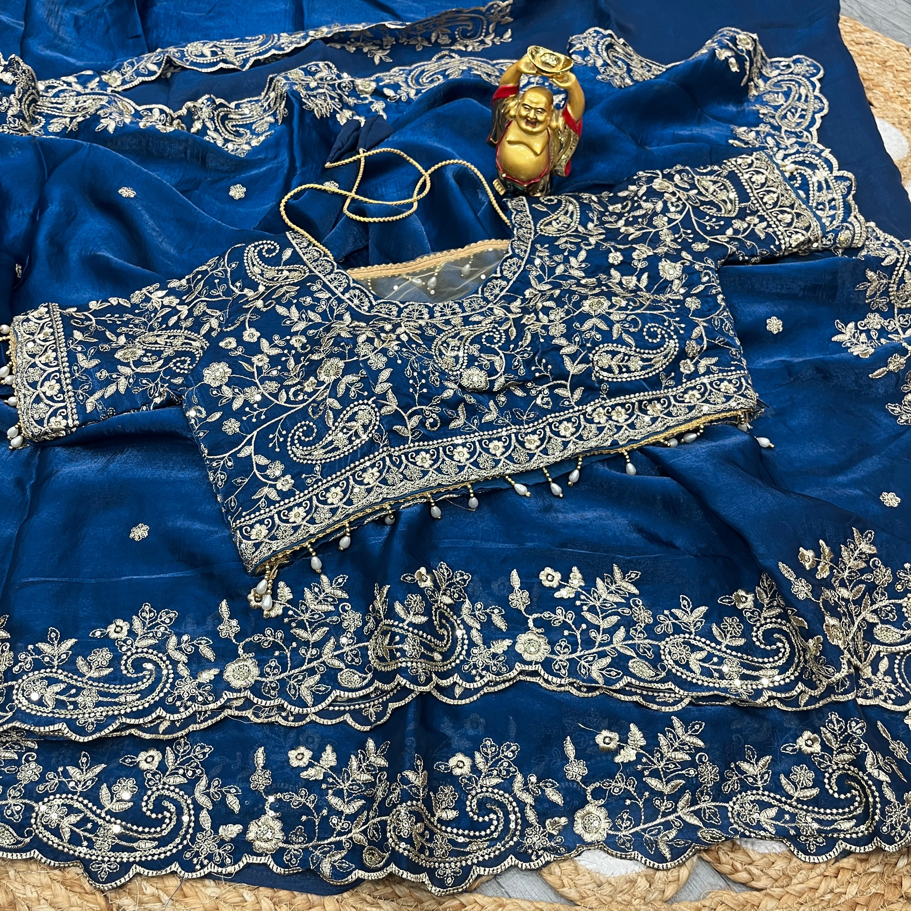 Space Silk Traditional Saree with Ready Blouse, Cultural Wear for Women