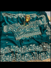 Space Silk Traditional Saree with Ready Blouse, Cultural Wear for Women