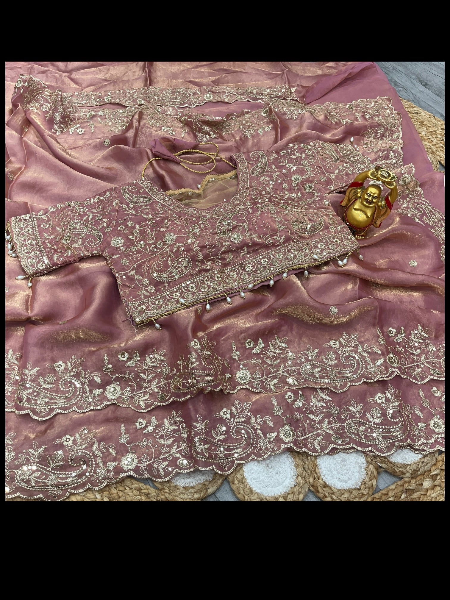 Space Silk Traditional Saree with Ready Blouse, Cultural Wear for Women
