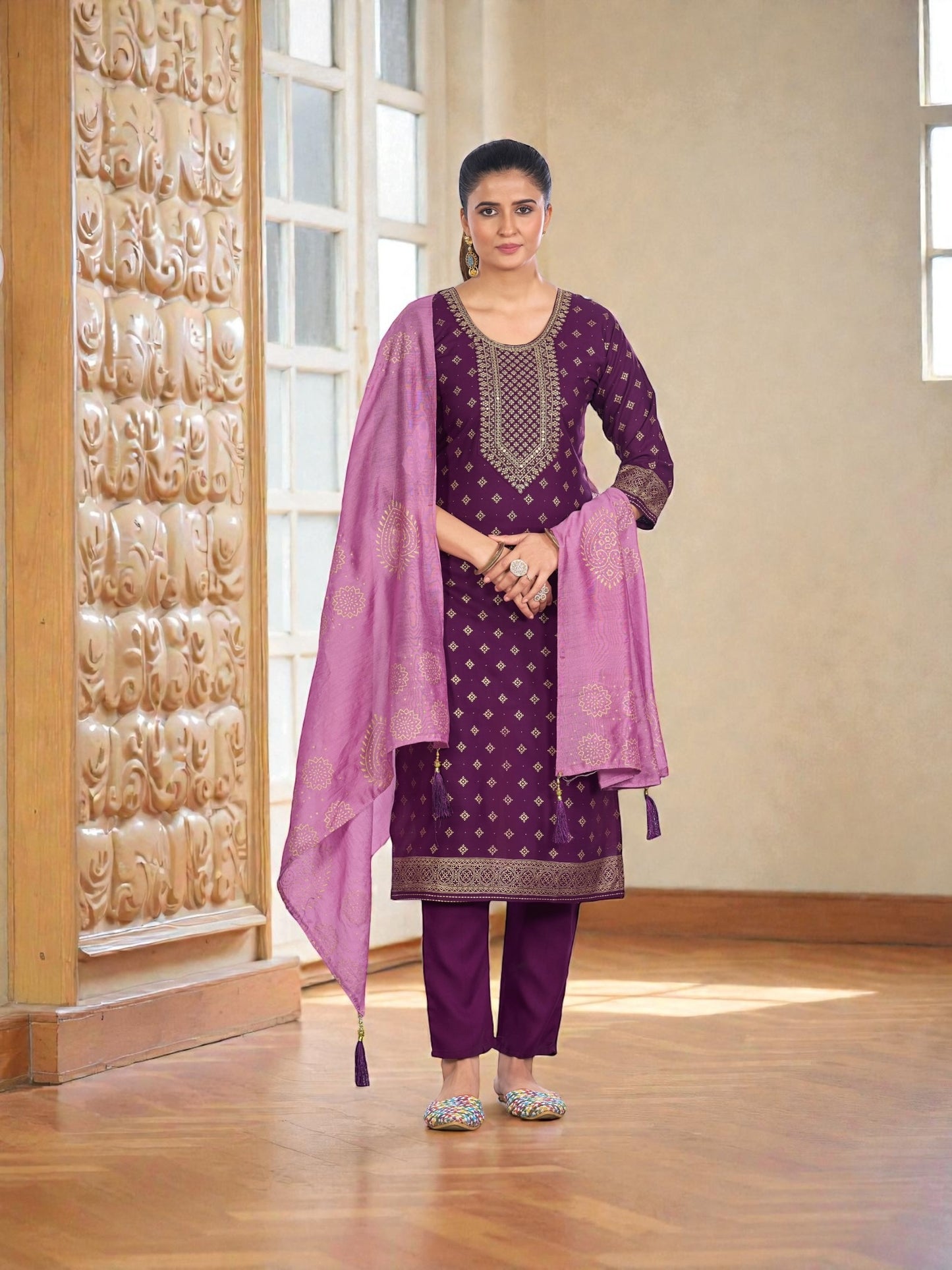 Rayon Printed Traditional Salwar Kameez, Cultural Wear for Women