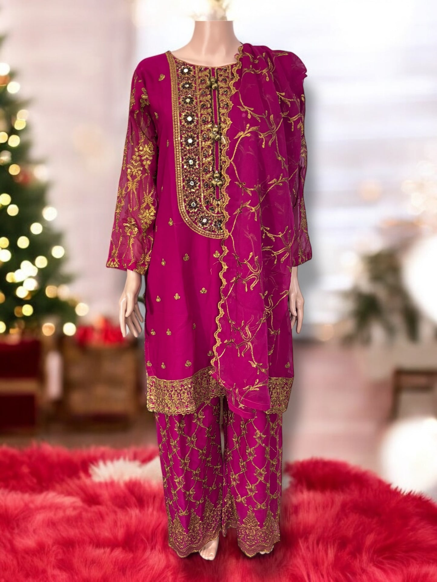 Traditional Designer Sharara Salwar Kameez Set – Stylish Ethnic Wear for Women- 13