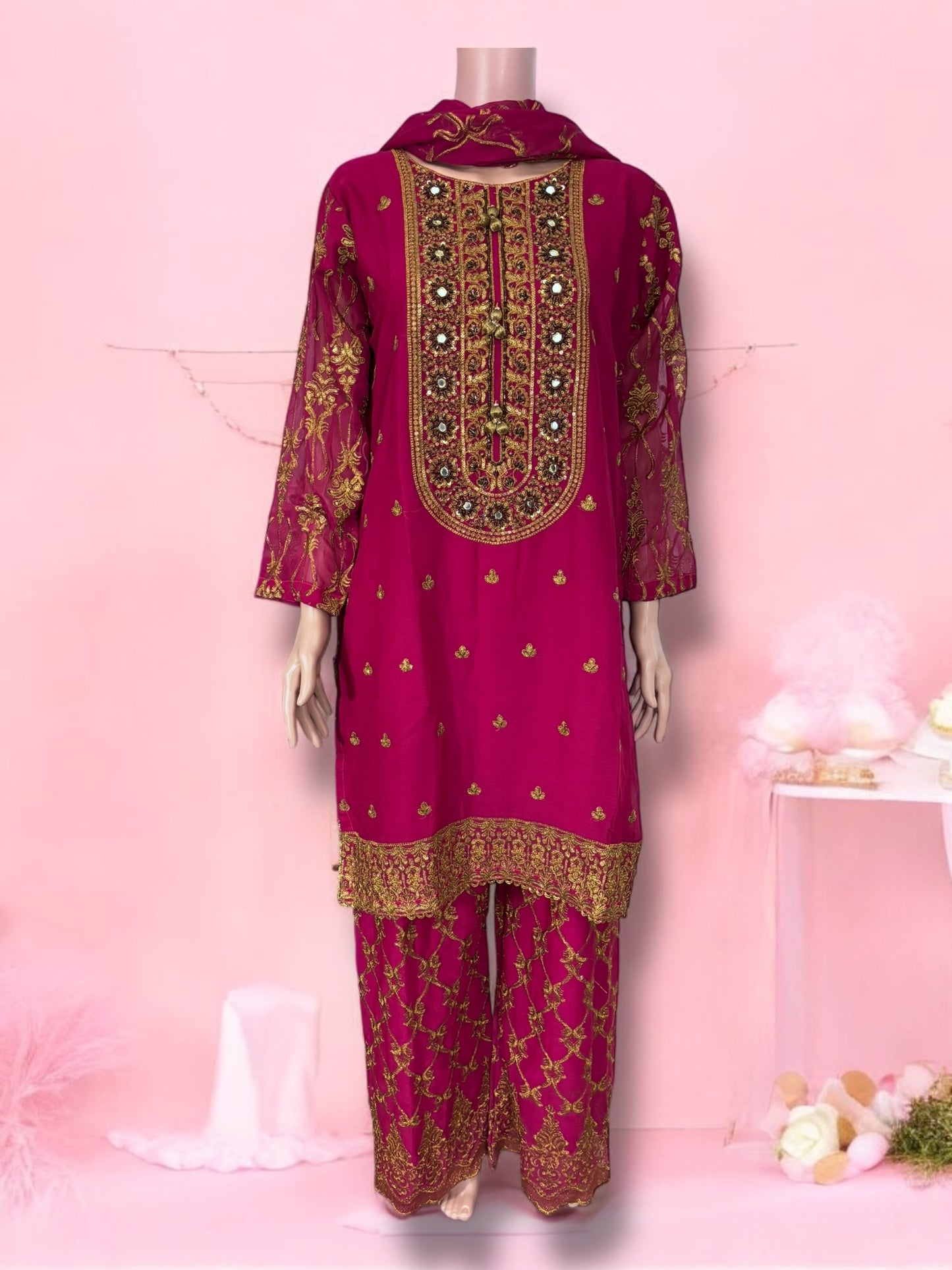 Traditional Designer Sharara Salwar Kameez Set – Stylish Ethnic Wear for Women- 13