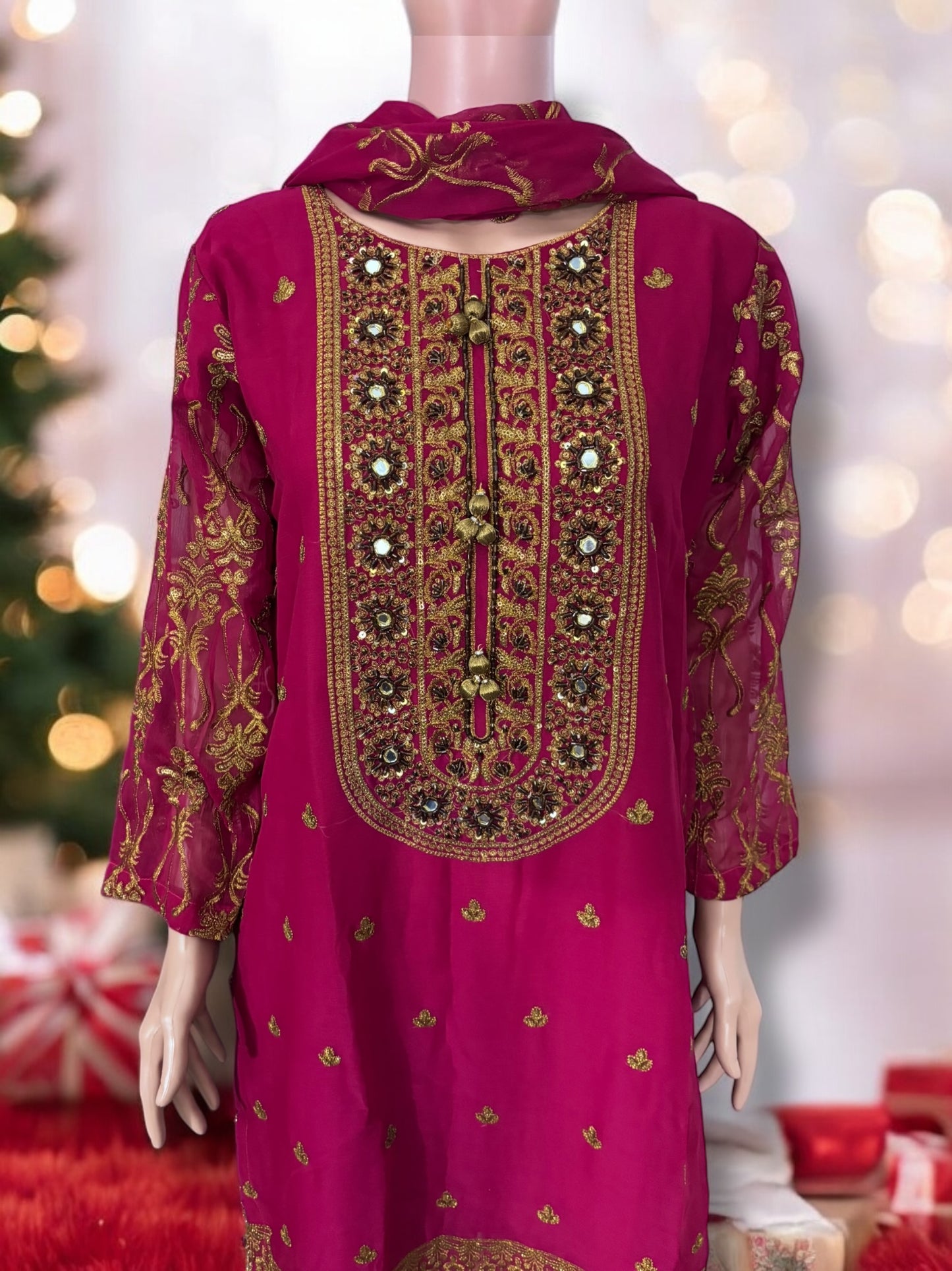 Traditional Designer Sharara Salwar Kameez Set – Stylish Ethnic Wear for Women- 13