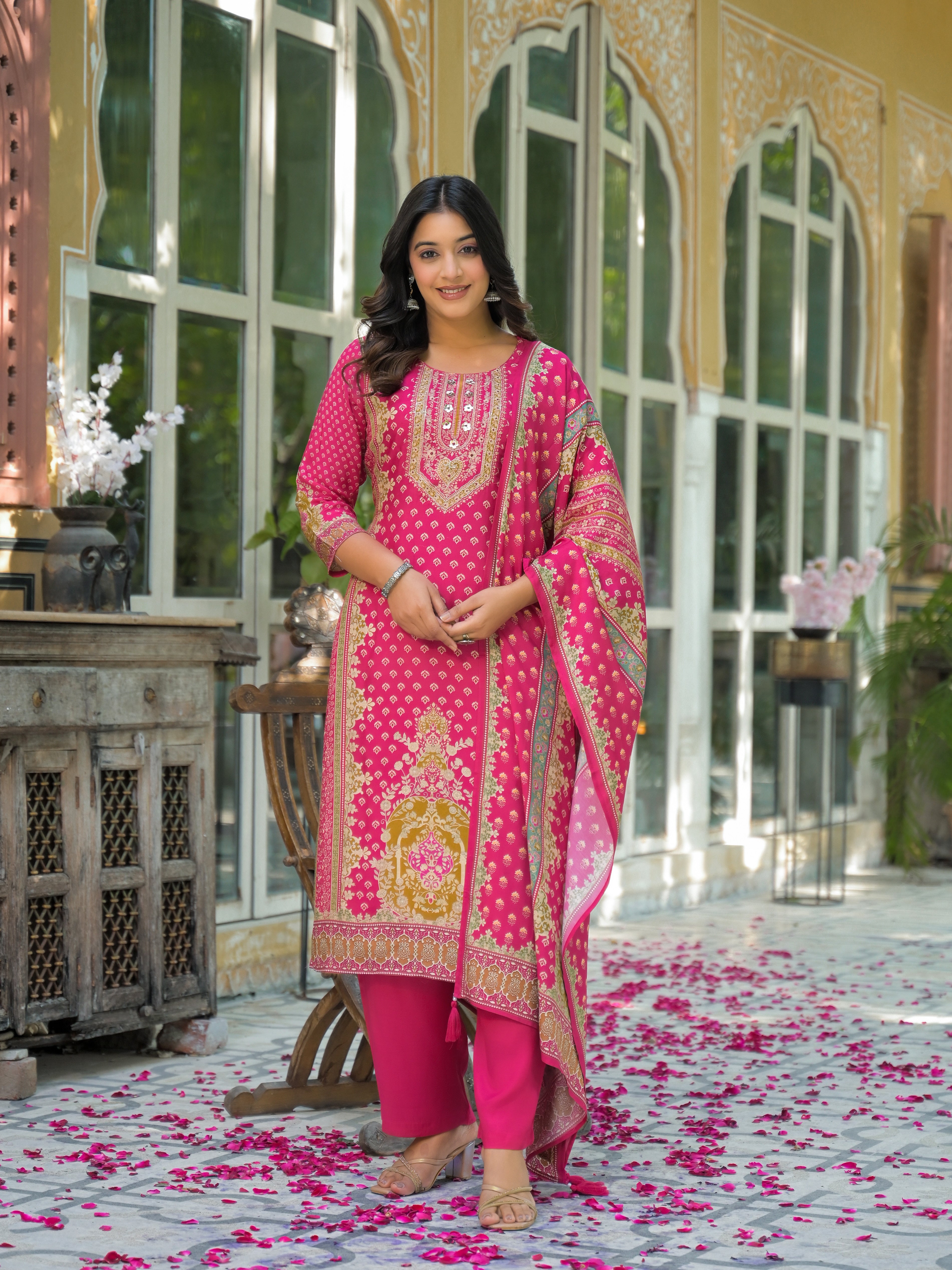 Pure Viscose Maslin Traditional Salwar Kameez, Cultural Wear for Women