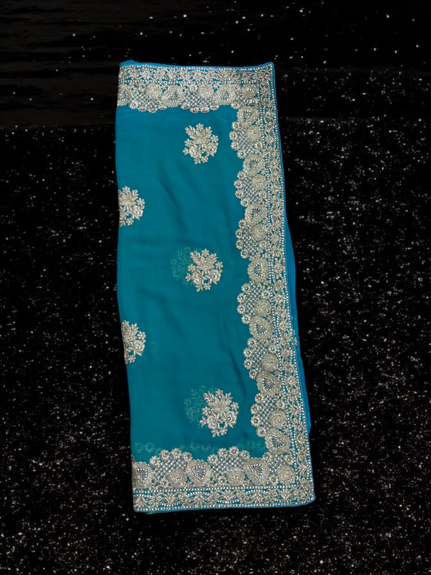 Teal Blue Color Elegant Traditional Designer Saree – Ethnic Wear for Women- 03