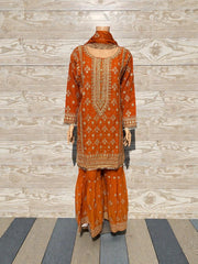 Traditional Salwar Kameez for women by Saree Ghor Charlotte, showcasing intricate embroidery and vibrant cultural attire.