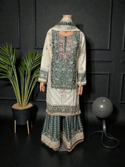 Rangoli Russian Plazo Dress, Cultural Wear for Women