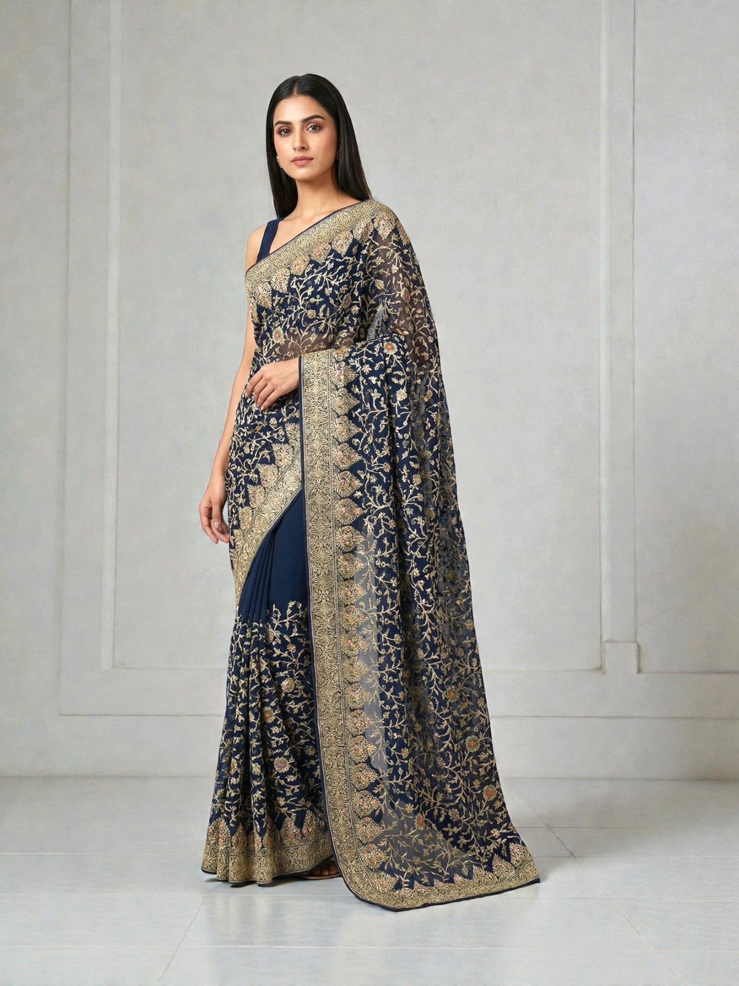 Crunchy Heavy Work Traditional Saree, Cultural Wear for Women