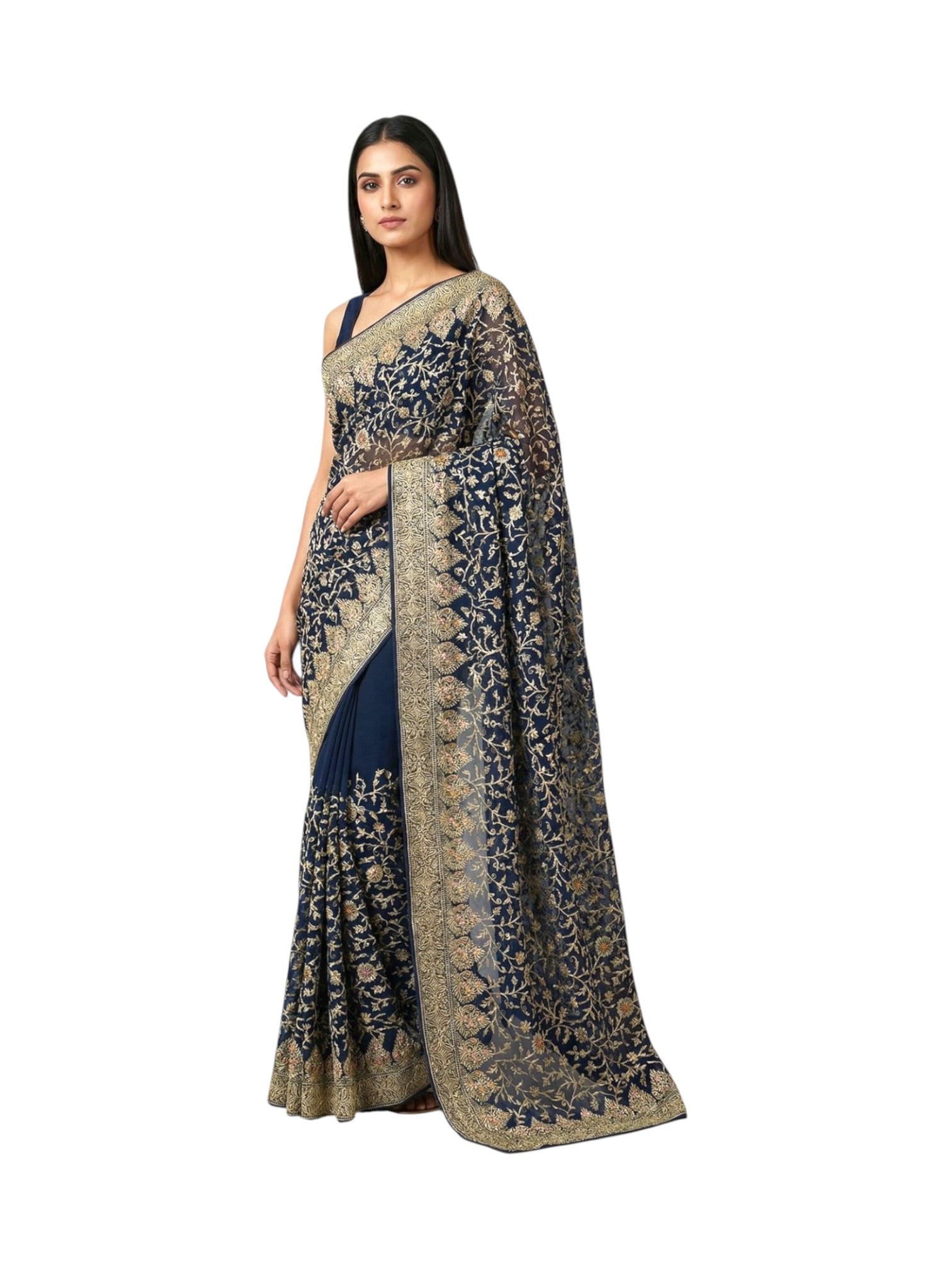 Crunchy Heavy Work Traditional Saree, Cultural Wear for Women
