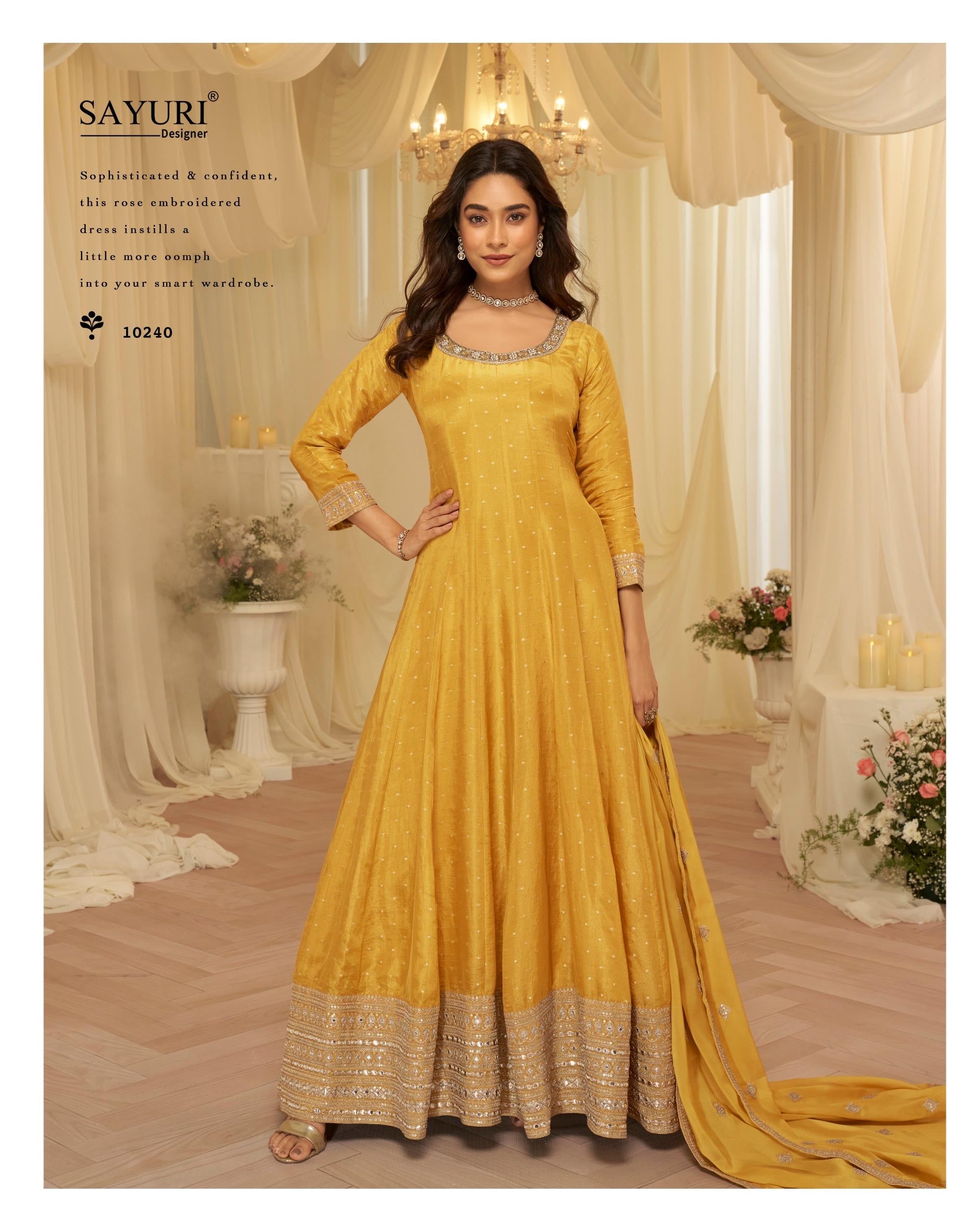 JACQUARD SILK Party Wear Gown, Cultural Wear for Women