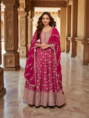 JACQUARD SILK Party Wear Gown, Cultural Wear for Women