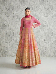 Georgette Embroidered  Party Wear Gown, Cultural Wear for Women