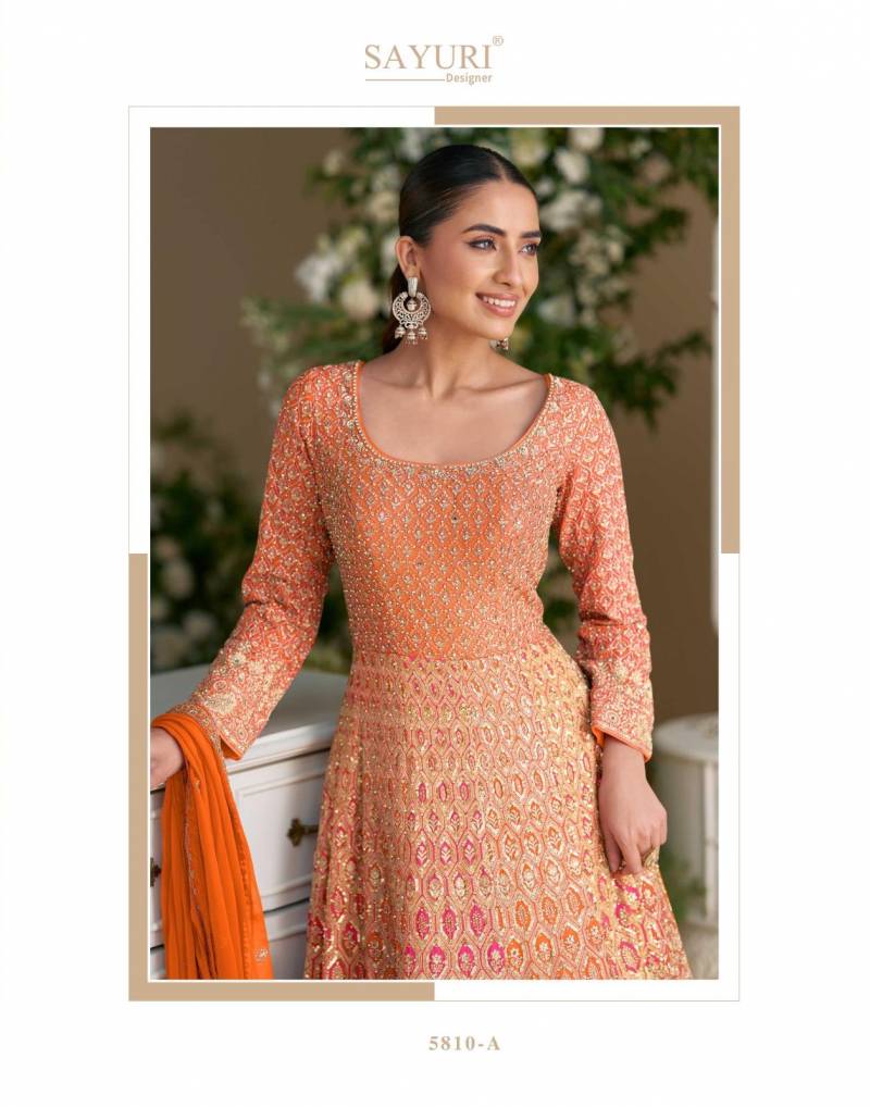 Georgette Embroidered  Party Wear Gown, Cultural Wear for Women