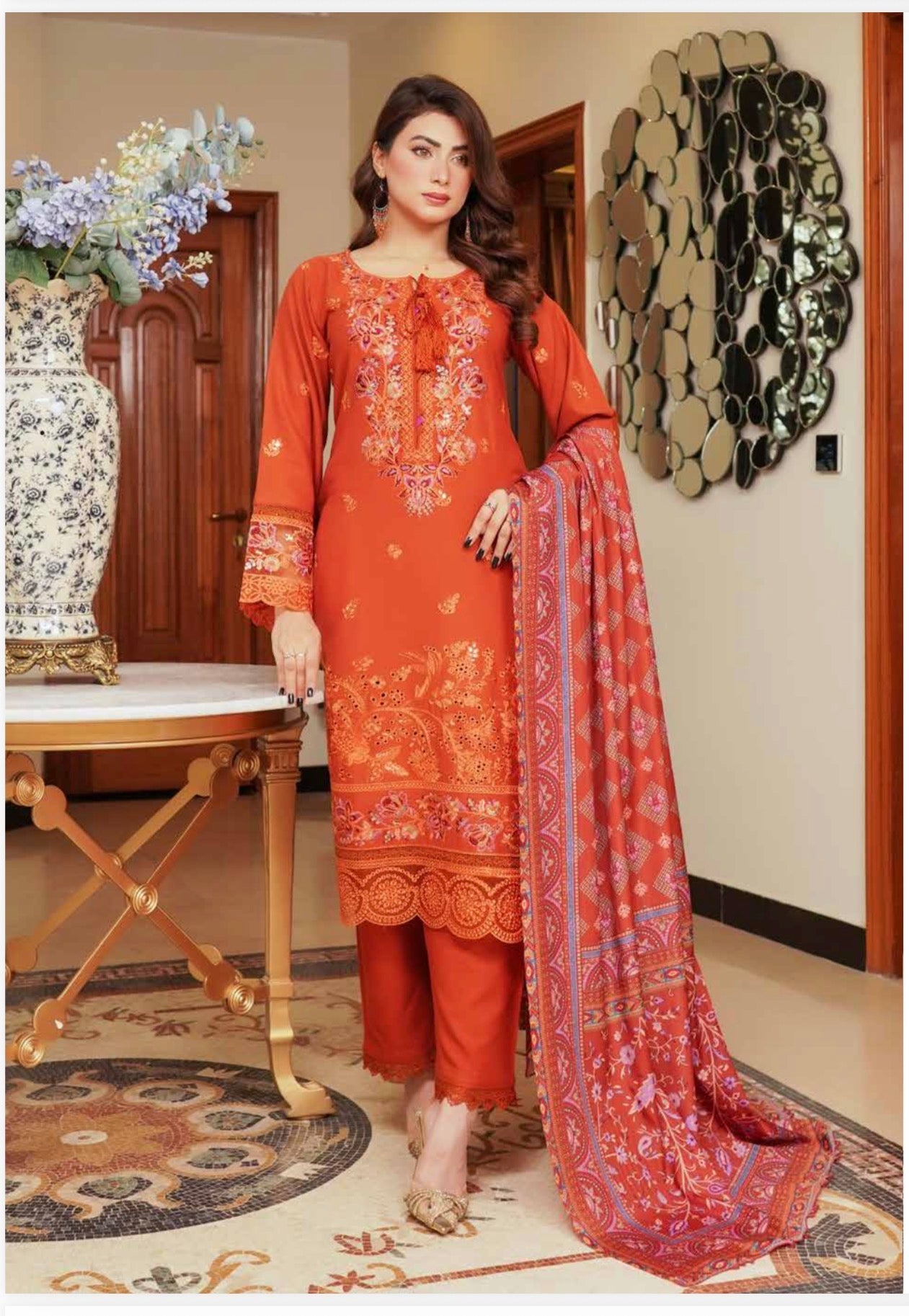 Traditional Pakistani Lawn Salwar Kameez, Cultural Wear for Women