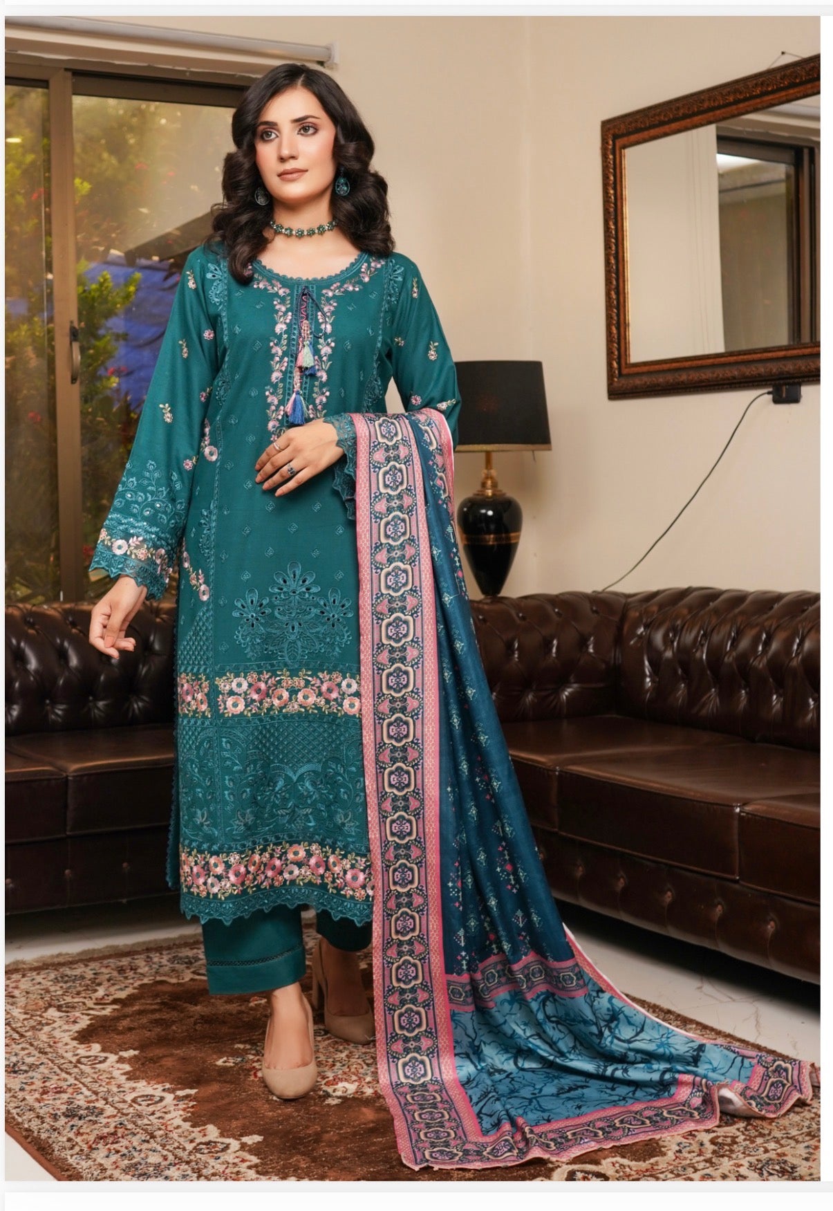 Traditional Pakistani Lawn Salwar Kameez, Cultural Wear for Women