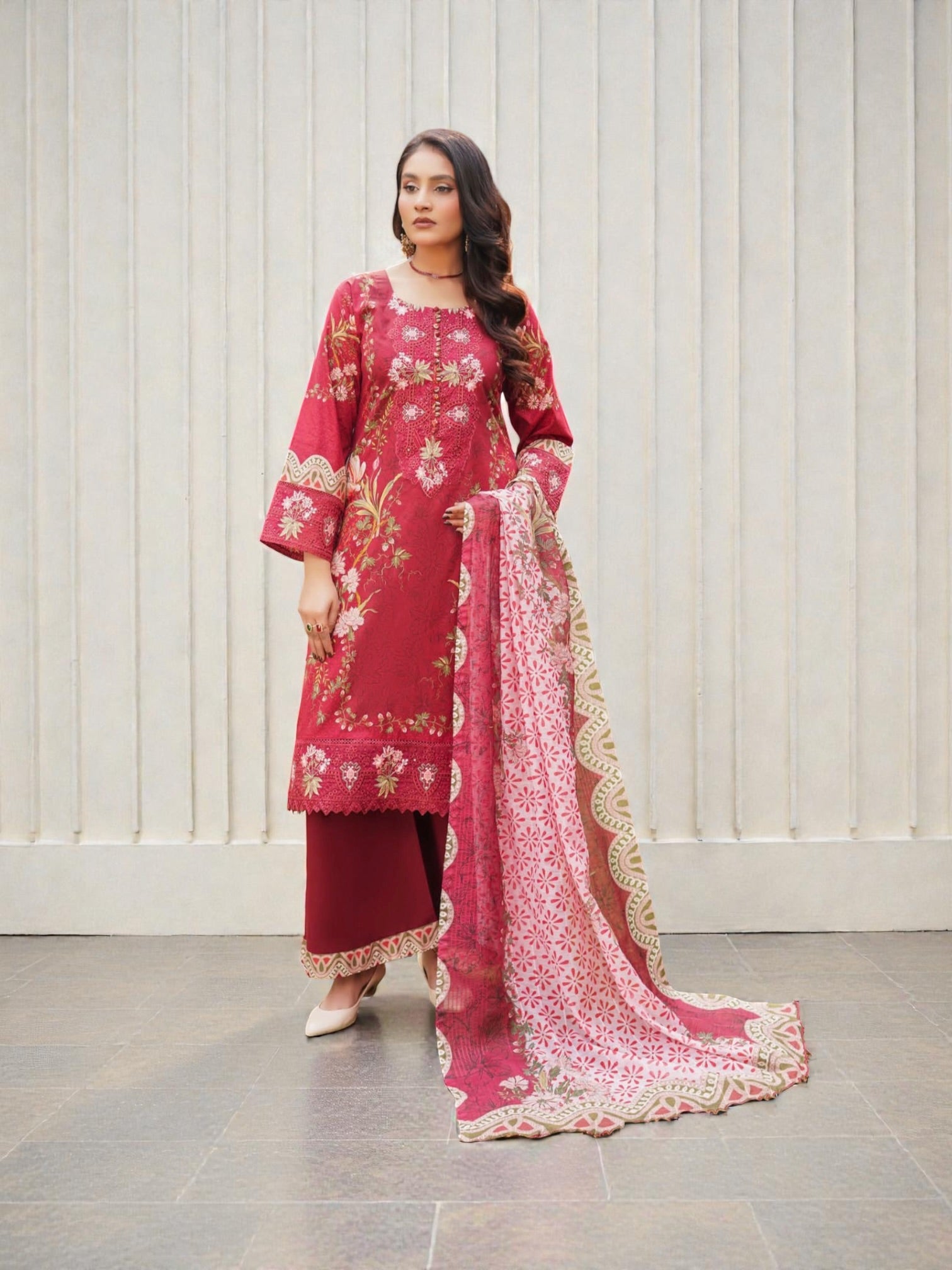 Pakistani Cotton Salwar Kameez, Cultural Wear for Women