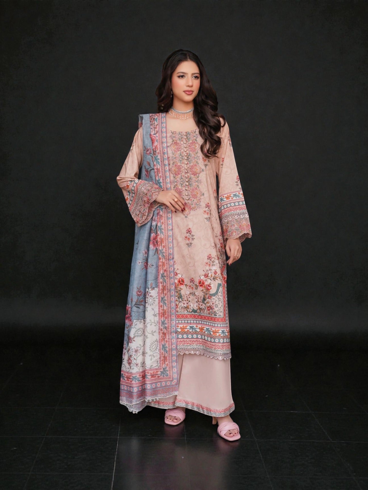 Pakistani Cotton Salwar Kameez, Cultural Wear for Women