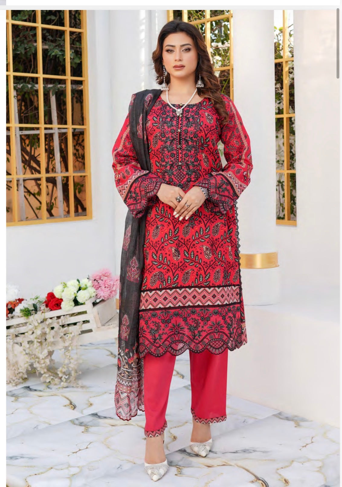 Pakistani Cotton Salwar Kameez, Cultural Wear for Women