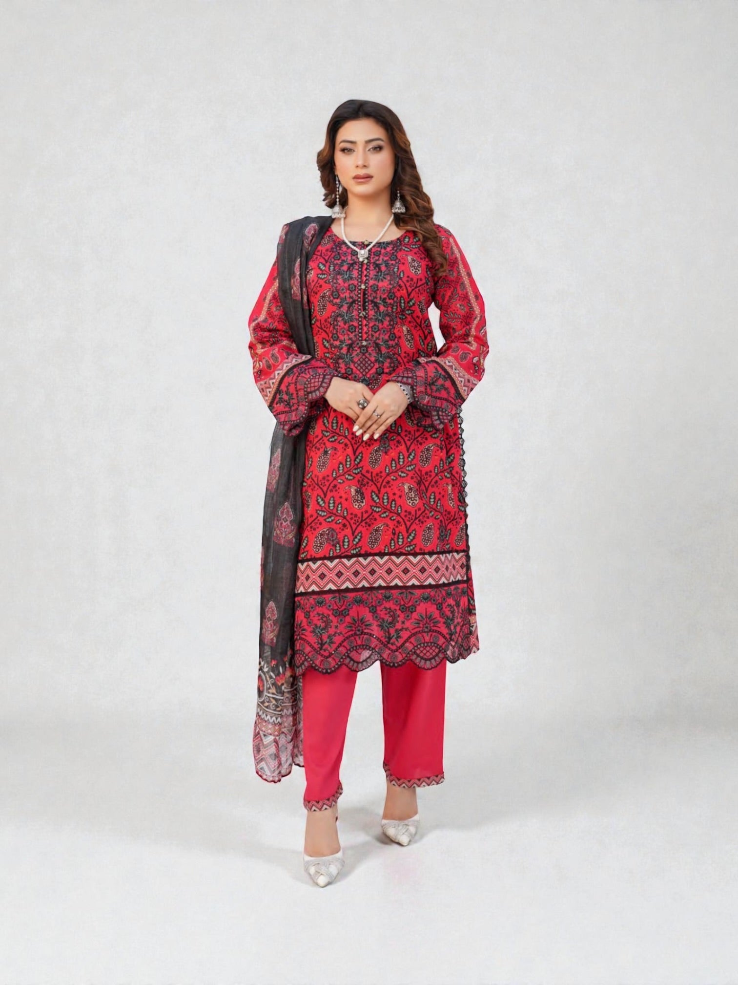 Pakistani Cotton Salwar Kameez, Cultural Wear for Women