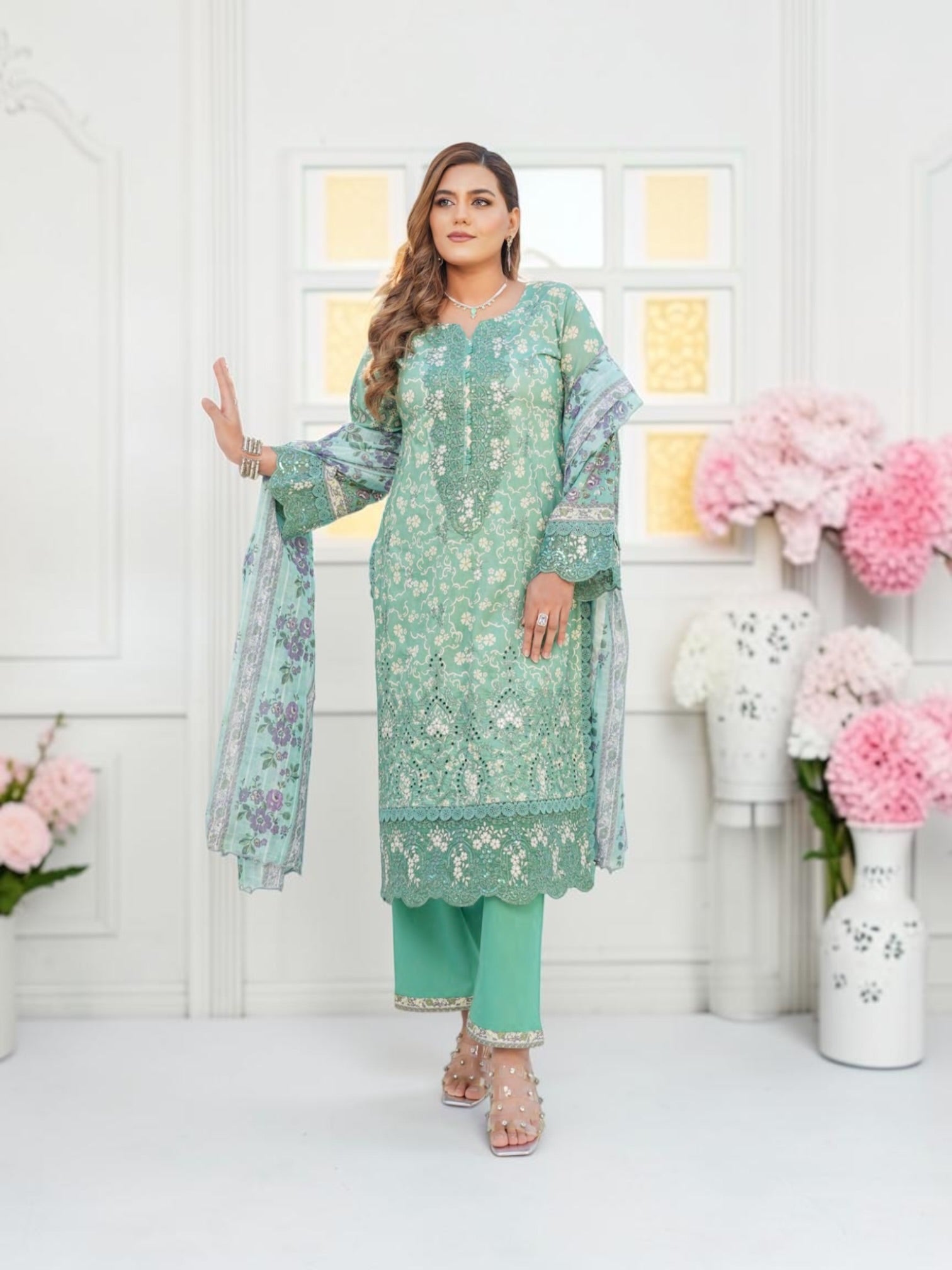 Pakistani Cotton Salwar Kameez, Cultural Wear for Women