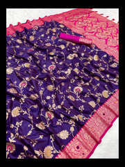 Traditional Silk Weaving Saree with Unstitched Blouse, Cultural Wear for Women