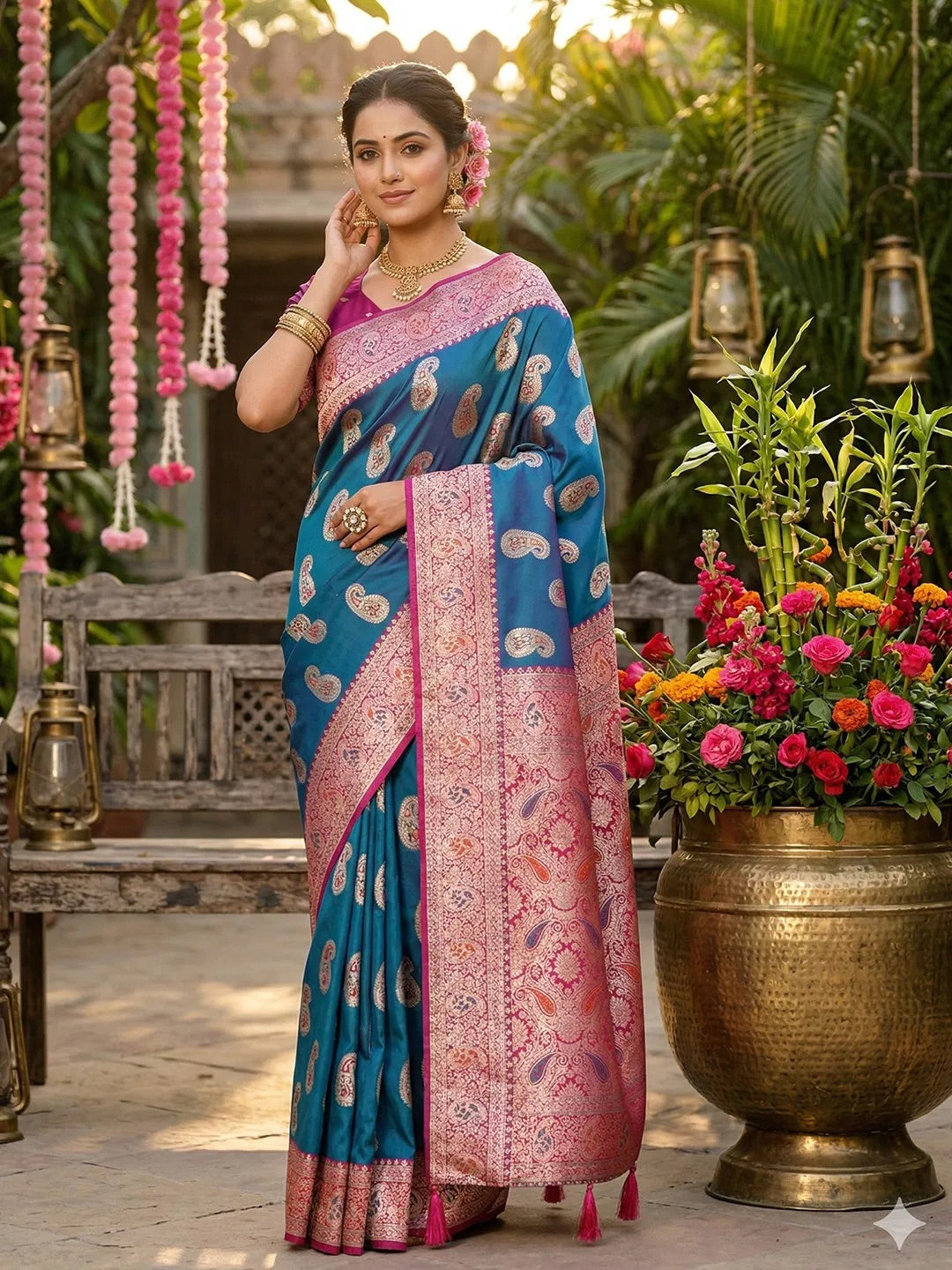 Soft Silk Saree with Unstitched Blouse, Cultural Wear for Women