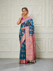 Soft Silk Saree with Unstitched Blouse, Cultural Wear for Women