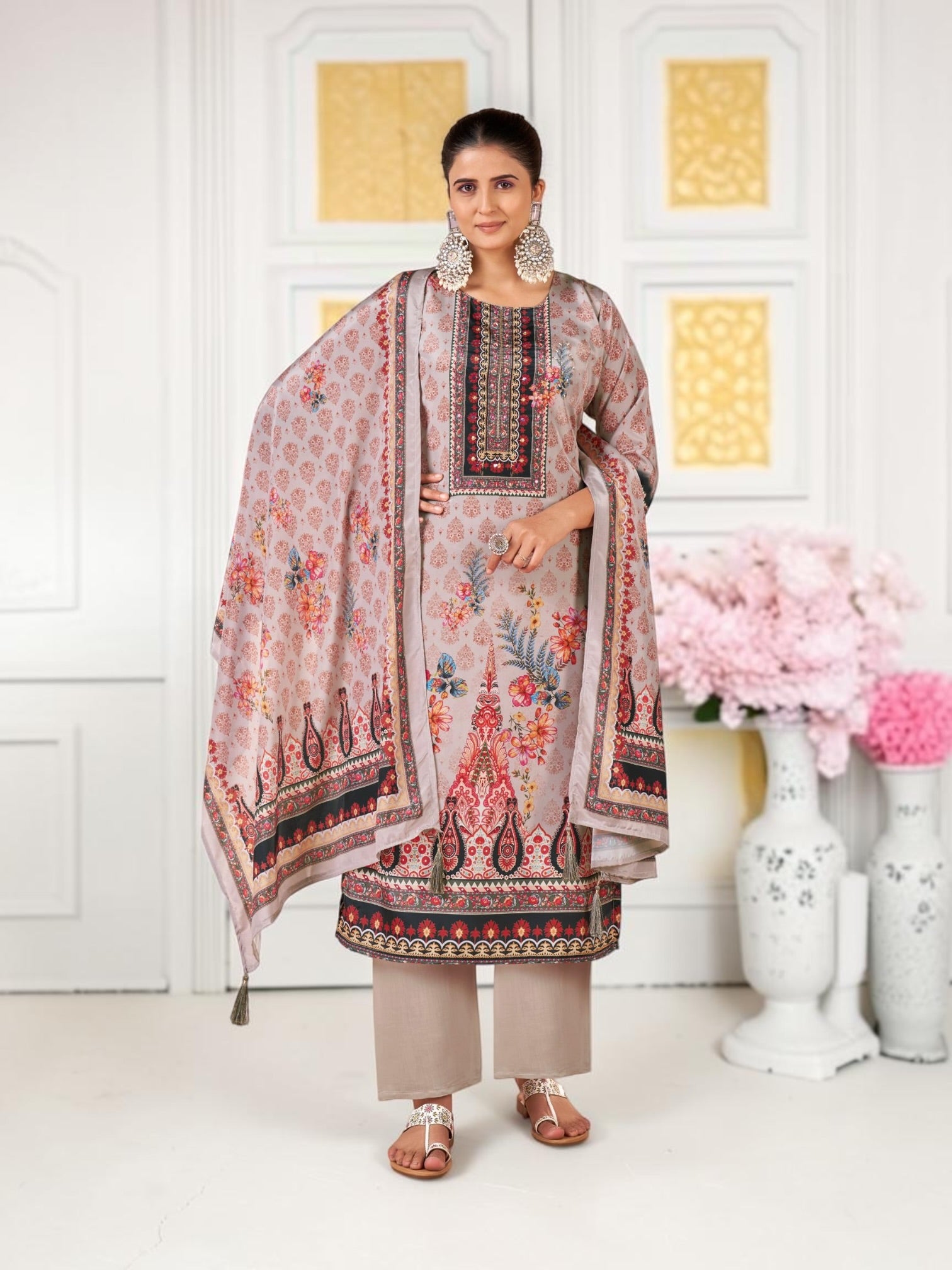 Muslin Digital Printed Salwar Kameez, Cultural Wear for Women