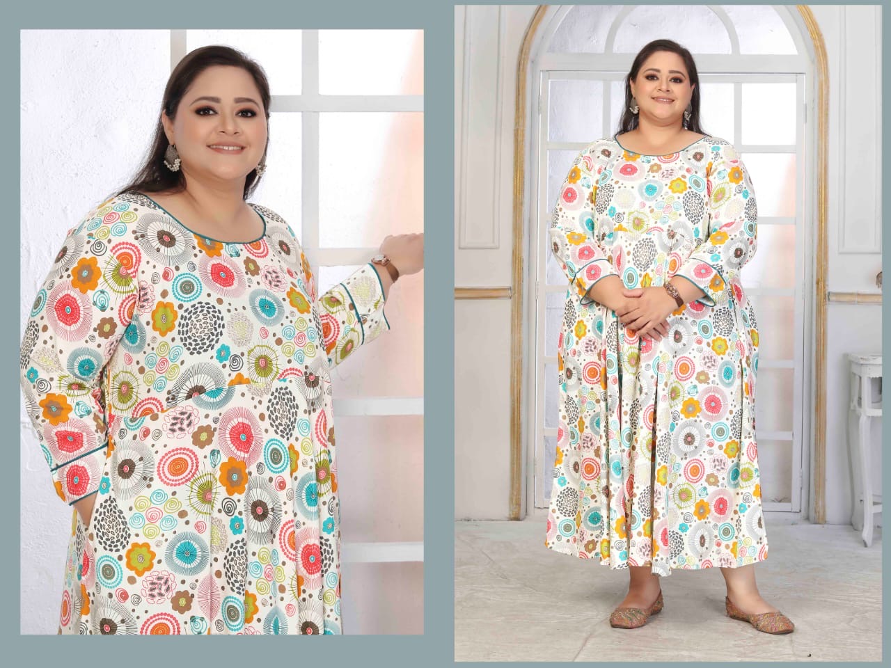 Traditional Plus Size Rayon Long Kurti, Cultural Wear for Women
