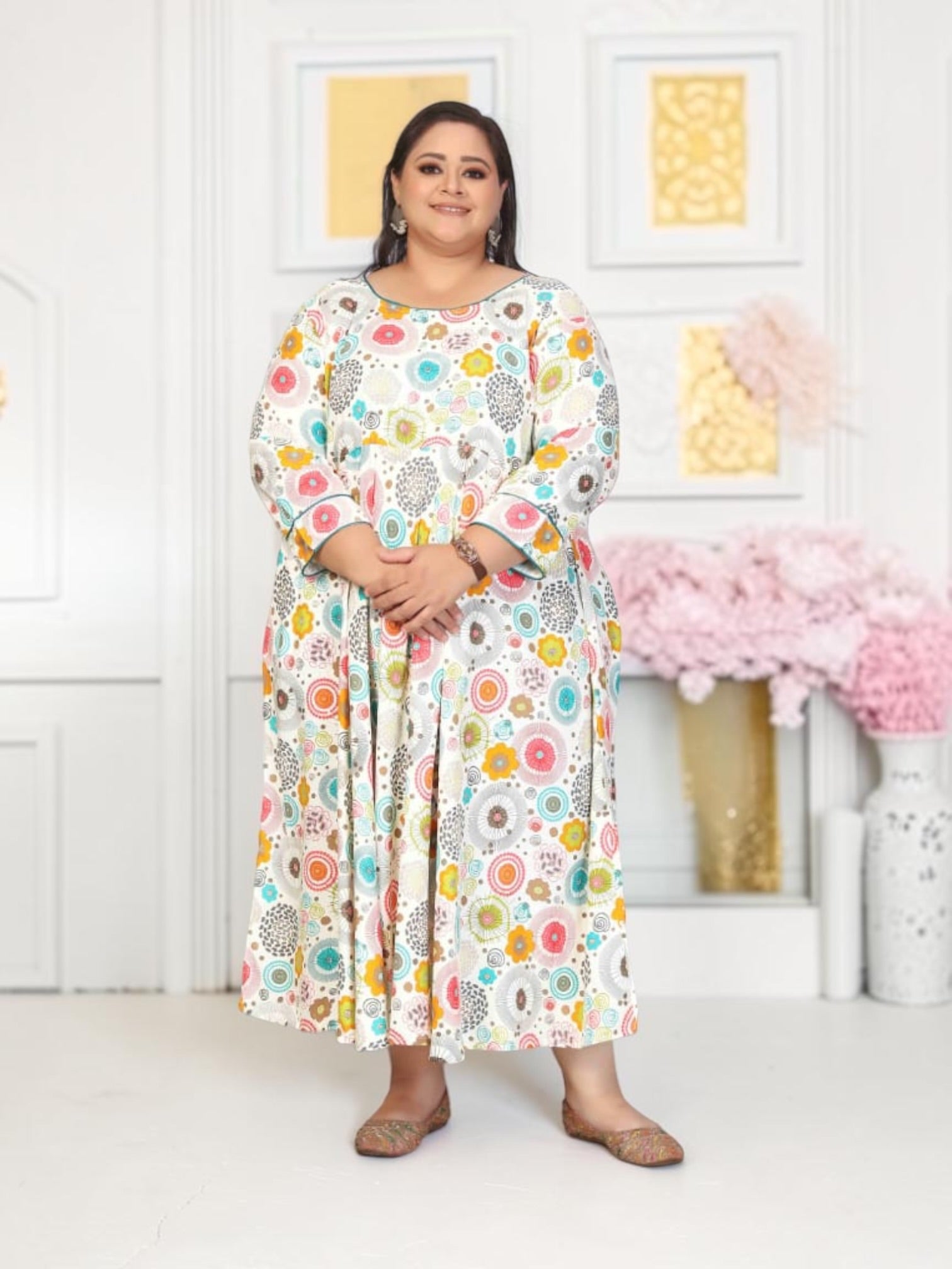 Traditional Plus Size Rayon Long Kurti, Cultural Wear for Women