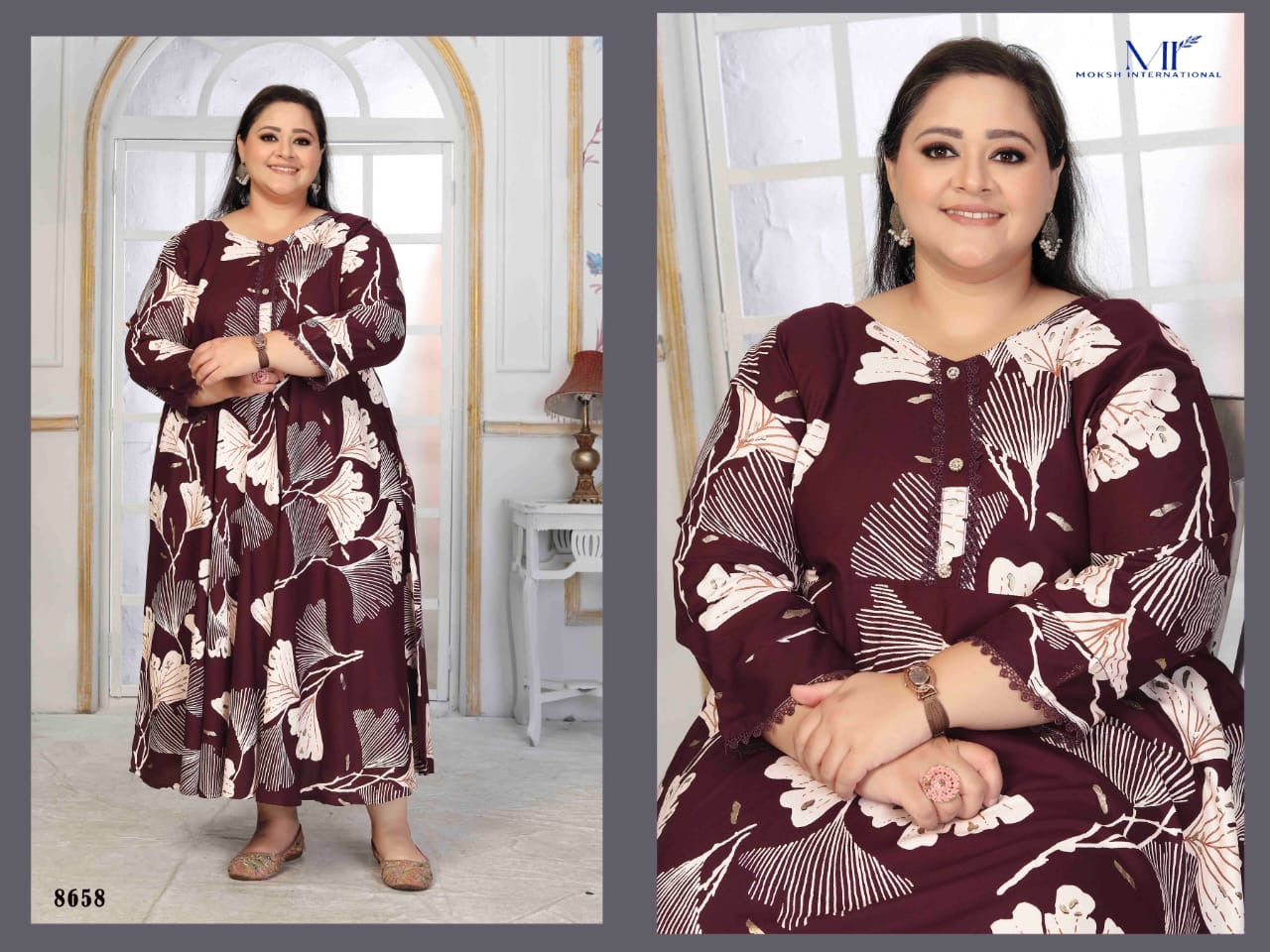 Traditional Plus Size Rayon Long Kurti, Cultural Wear for Women