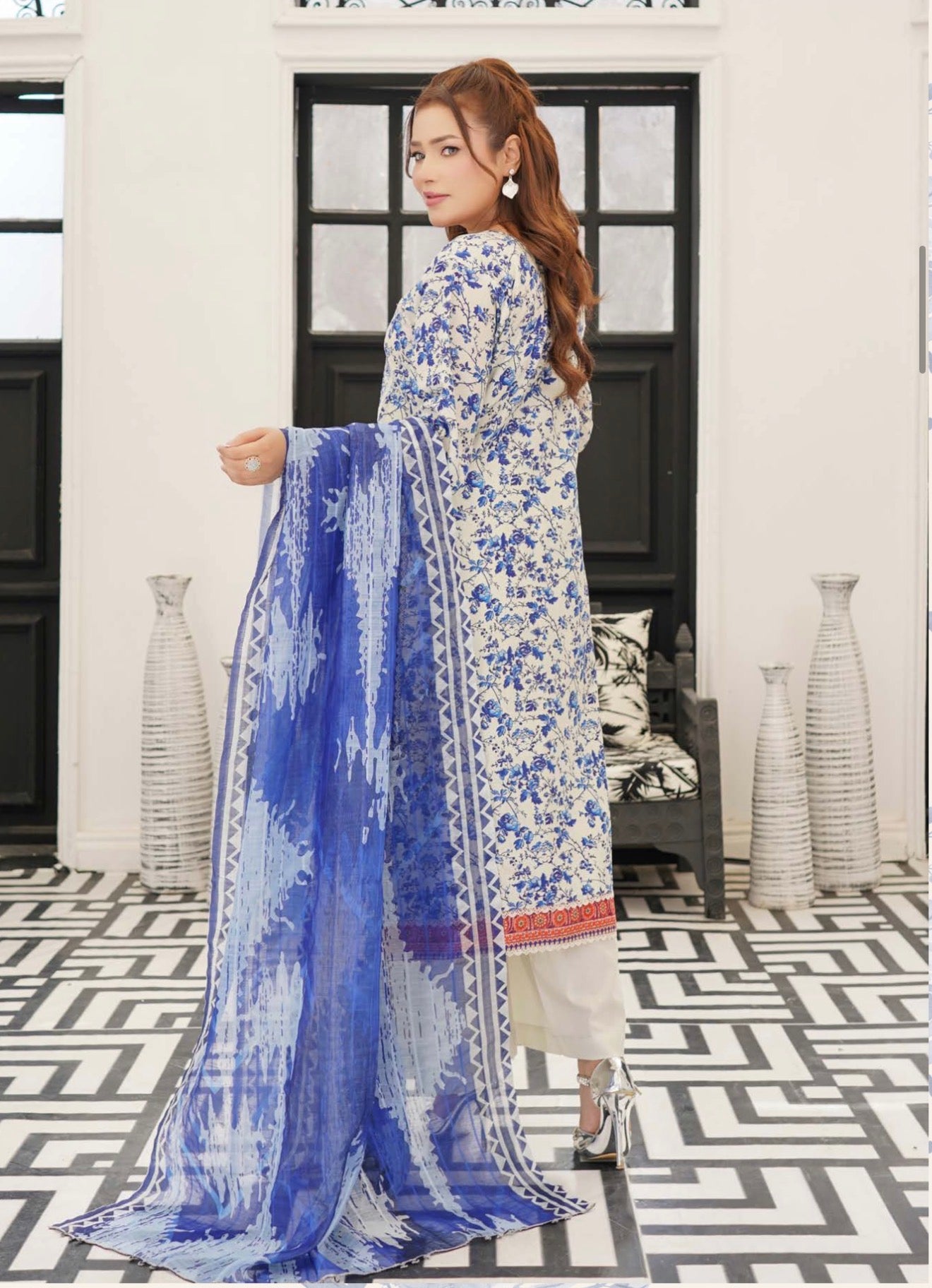 Pakistani Cotton Salwar Kameez, Cultural Wear for Women 50