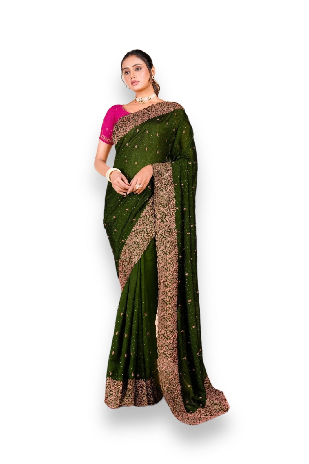 Vichitra Blooming Party Wear Saree-104